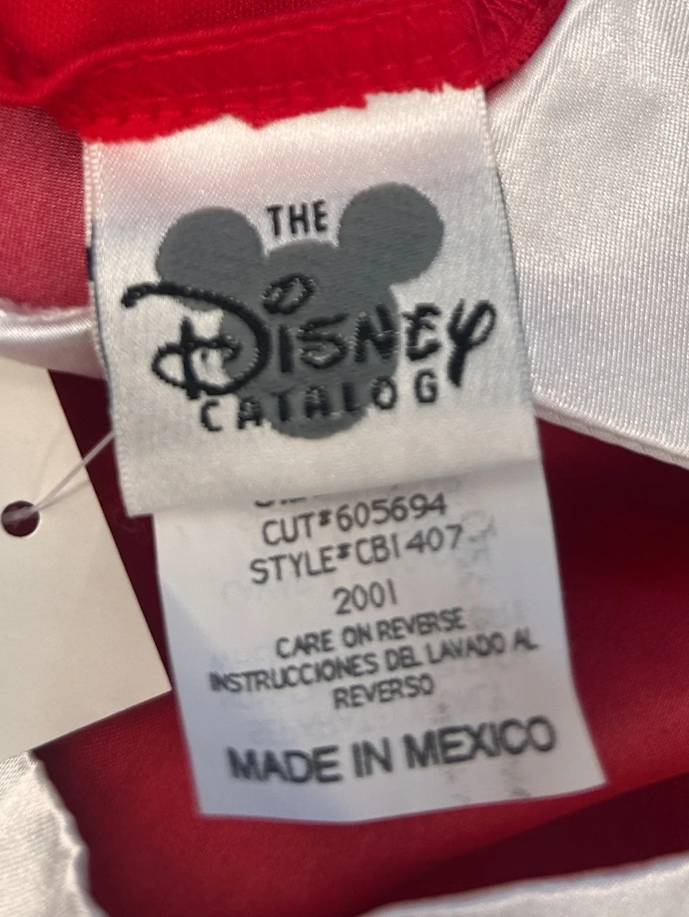 Disney Red Tag with Woven Logo